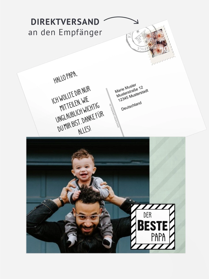 Fotopostkarte Bester Papa