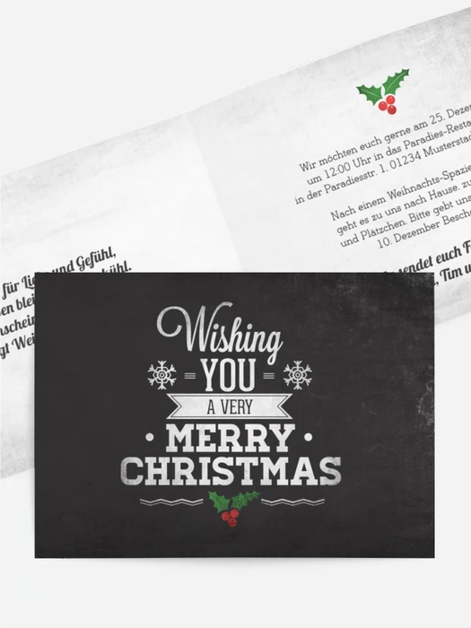 Weihnachtseinladung Merry Christmas