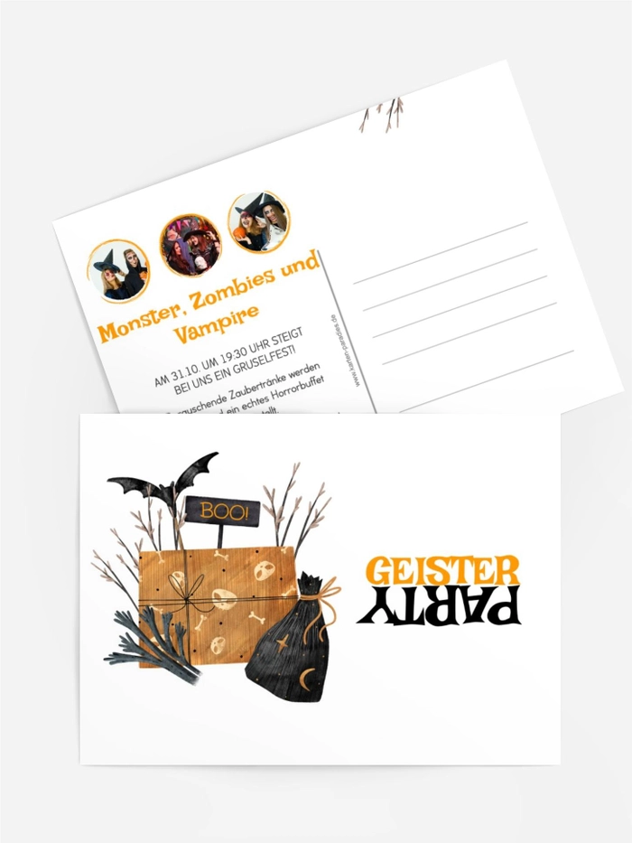Halloween Einladung  Hexengeschenk