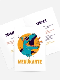 Menükarte Geburtstag Dino-Sonne