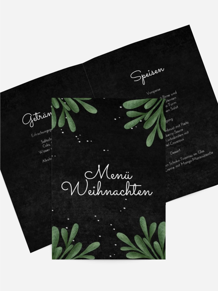 Menükarte Weihnachten Weihnachtsschild
