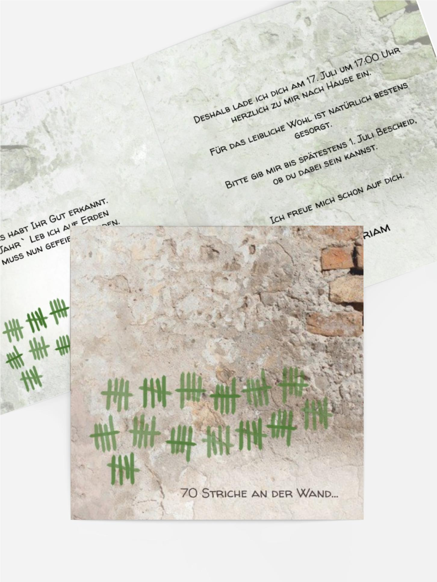 Striche an der Wand 70