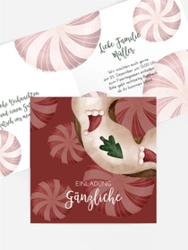 Einladung Weihnachten Roter Cocktail
