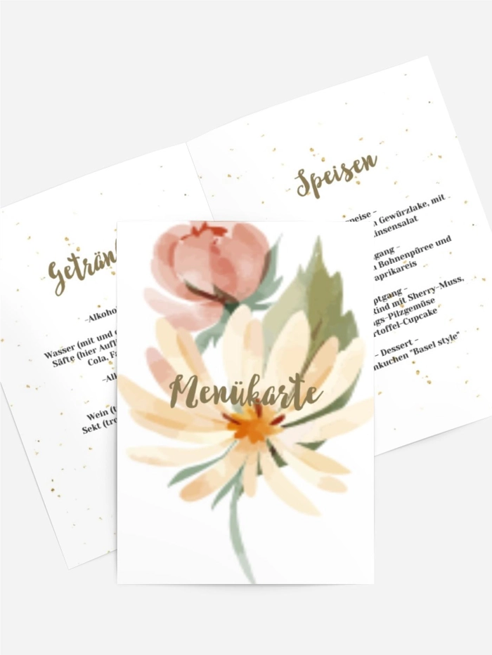 Menükarte Geburtstag Goldener Sand