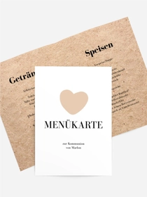 Menükarten Kommunion Kleines Herz Menükarten Kommunion Kleines Herz