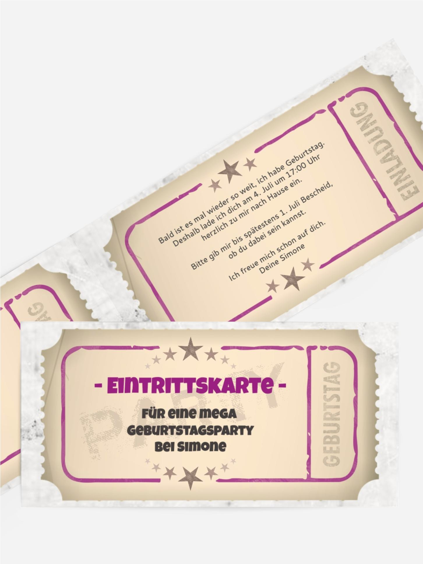 Eintrittskarte Eintrittskarte