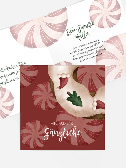 Einladung Weihnachten Roter Cocktail