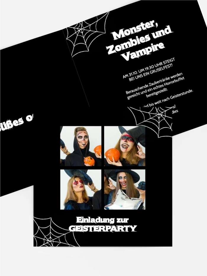 Halloween Einladung Hexenfenster