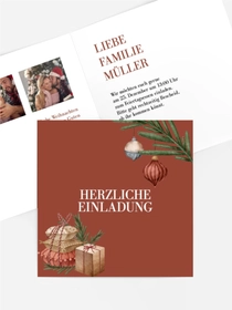 Einladung Weihnachten Rotes Geschenk