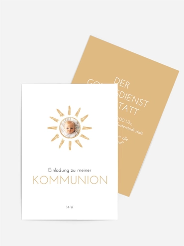 Einladungskarte Kommunion Frühe Sonne