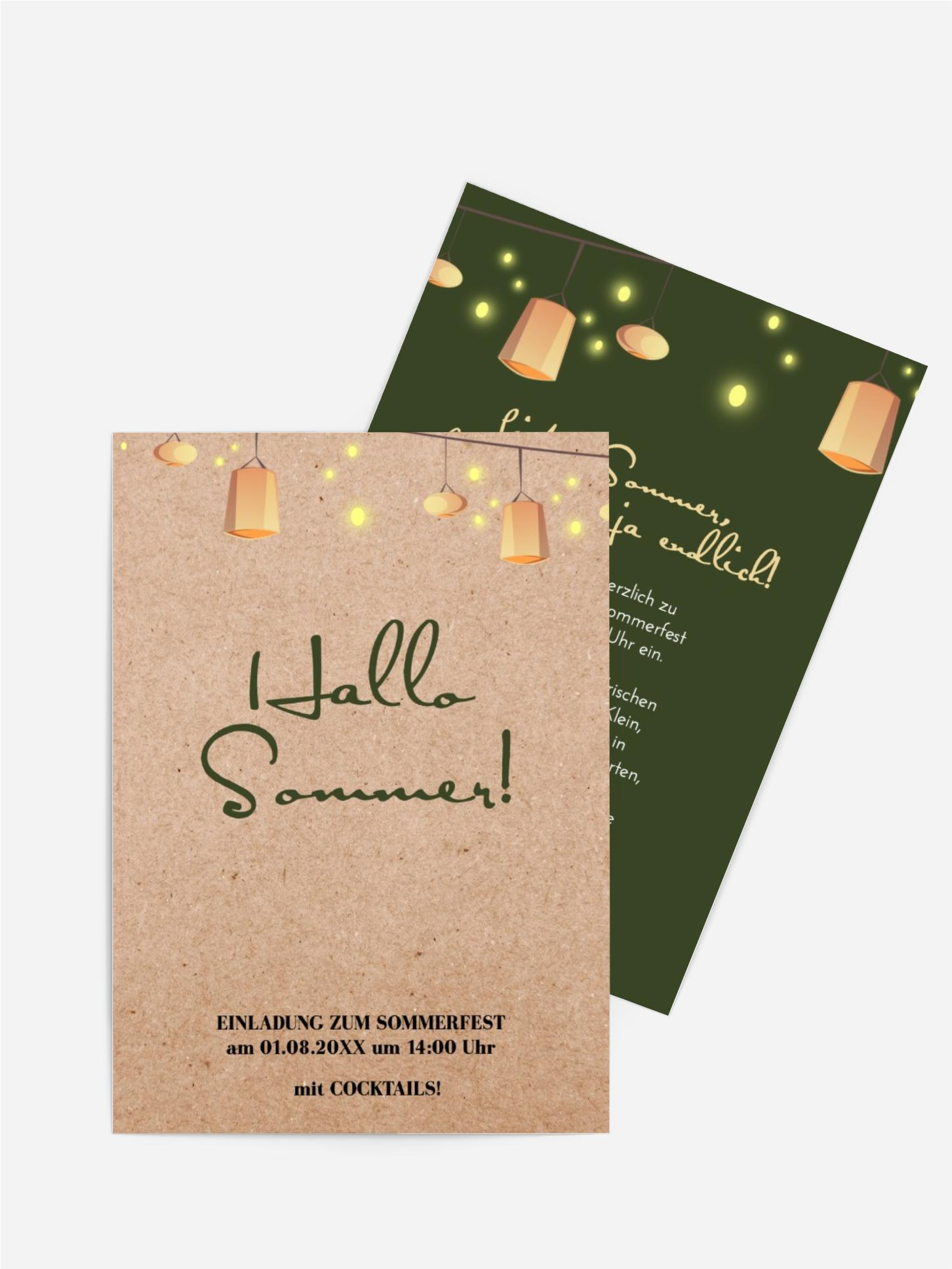 Sommerfest Einladung Goldenes Licht