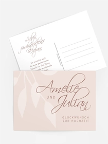 Glückwunschkarte zur Hochzeit Sanfter Blumenkranz