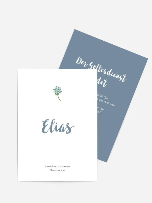 Einladungskarte Kommunion Gesegnete Blumen