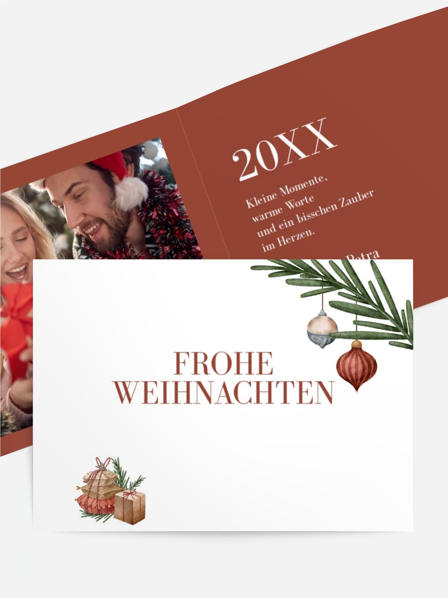 Grußkarte Weihnachten Rotes Geschenk Grußkarte Weihnachten Rotes Geschenk