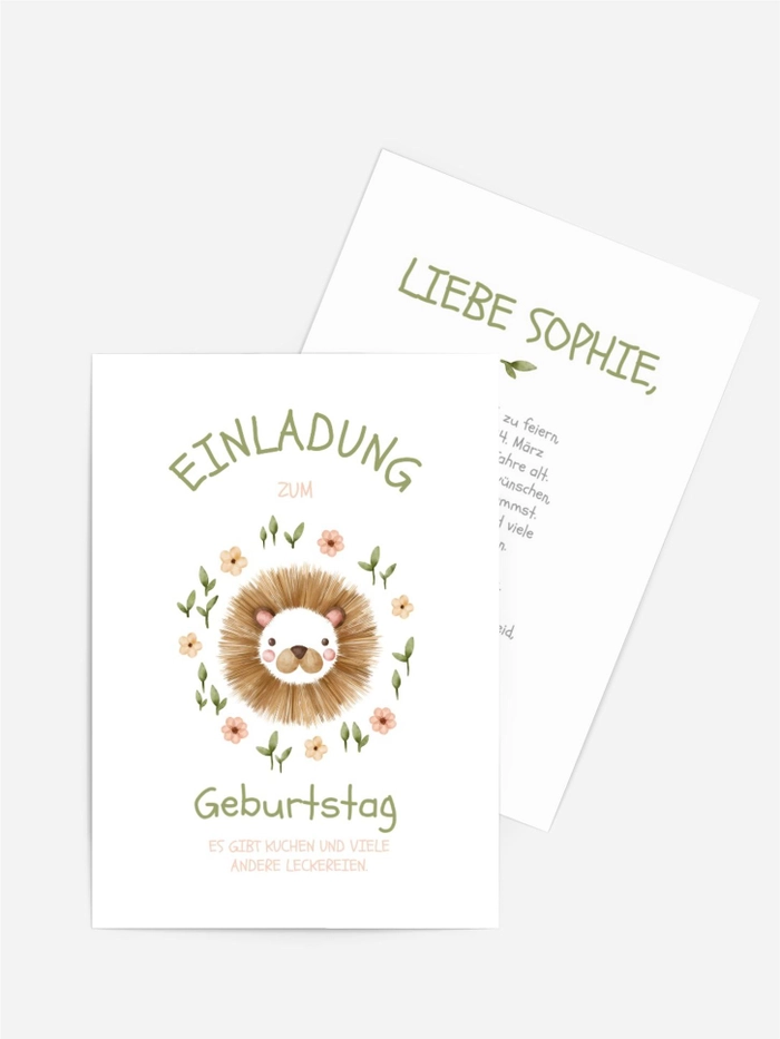 Geburtstagseinladung Löwenmähne