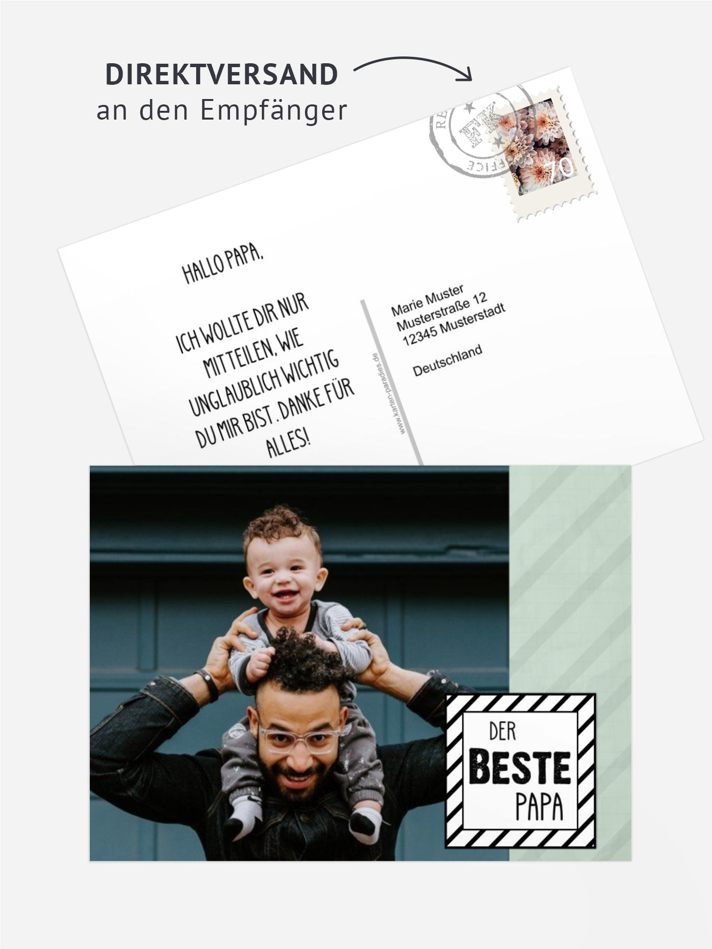 Fotopostkarte Bester Papa