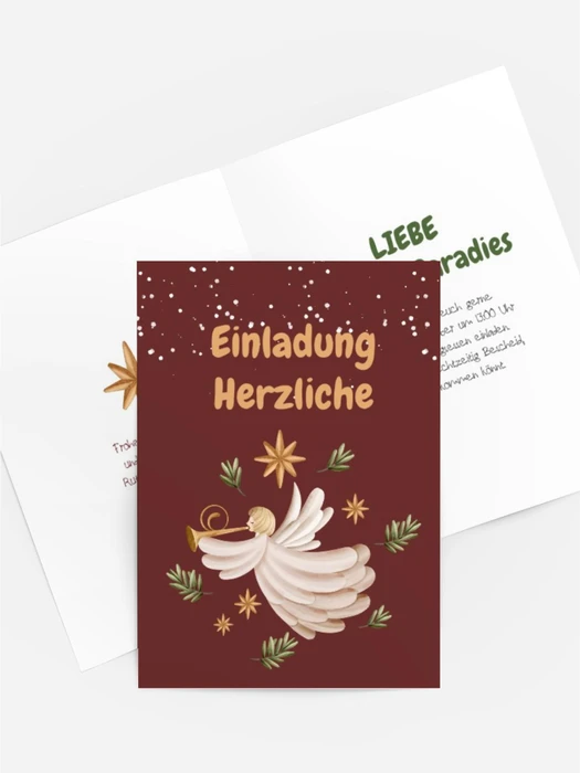 Einladung Weihnachten Haus im Wald