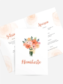 Menükarte Geburtstag Blumenflecken