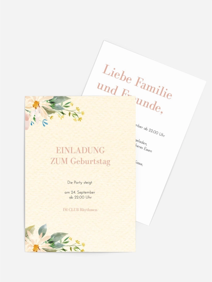 Geburtstagseinladung Feldblütenstand