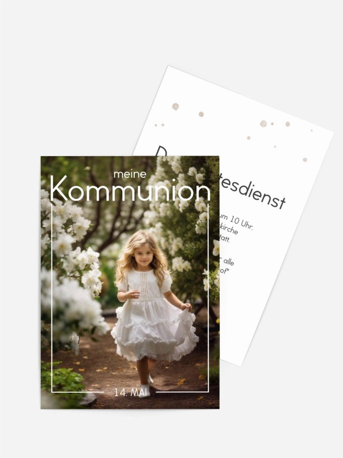 Einladungskarte Kommunion Wald laufen