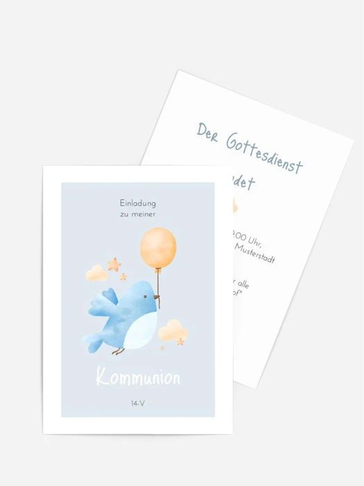 Einladungskarte Kommunion Geschenkball