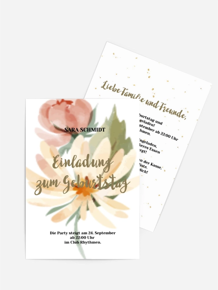 Geburtstagseinladung Goldstaub